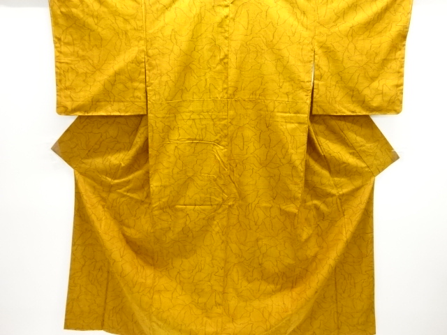 JAPANESE KIMONO / TSUMUGI / UNUSED / WOVEN FLOWER